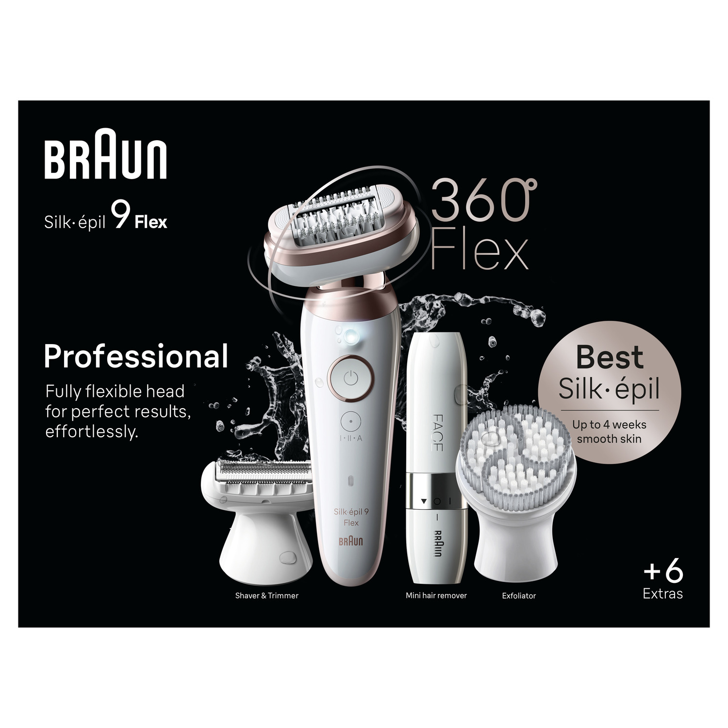 Une boîte Braun Silk-épil 9 Flex avec un fond blanc.