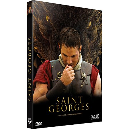 Jaquette DVD avec un homme et un dragon dans une scène fantastique.
