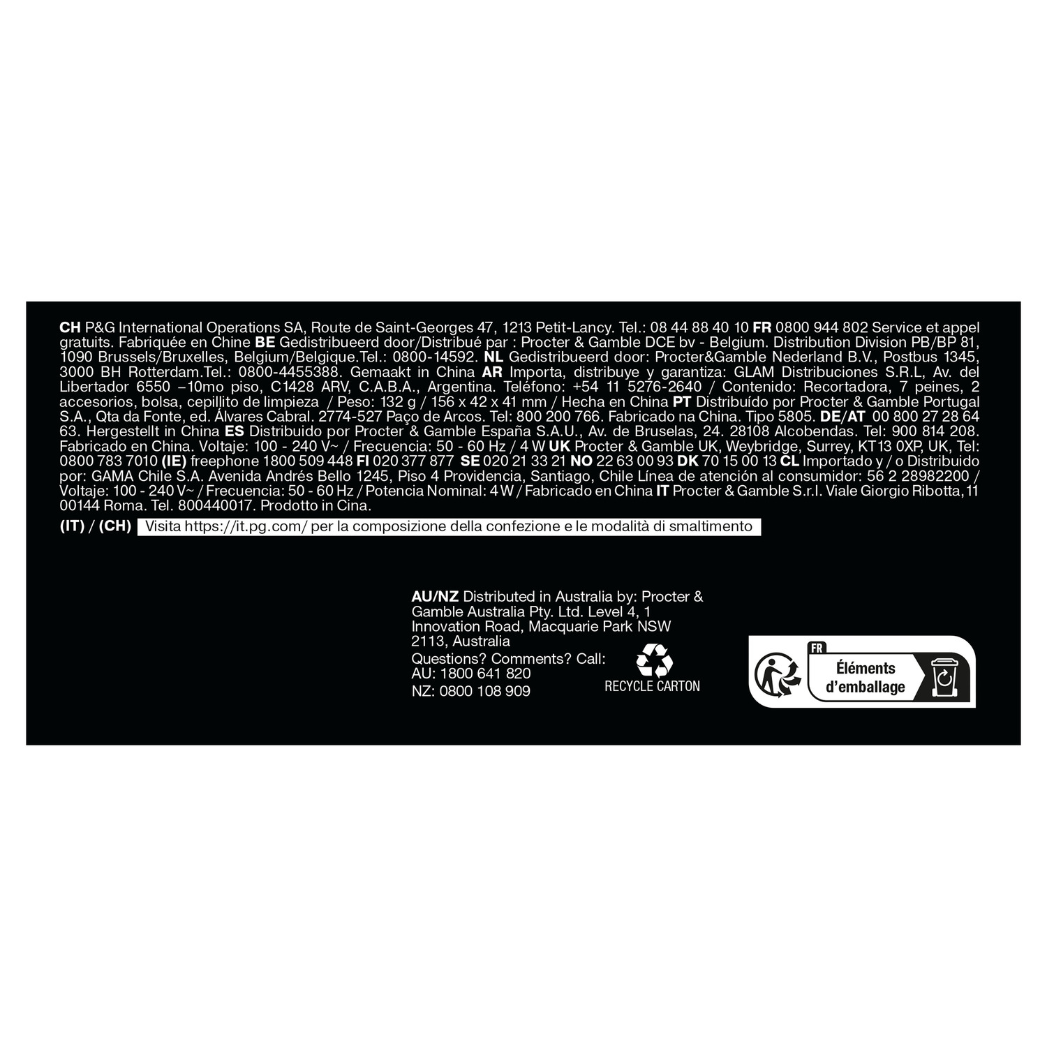 Text in multiple languages about contact information. White background with some images and symbols.