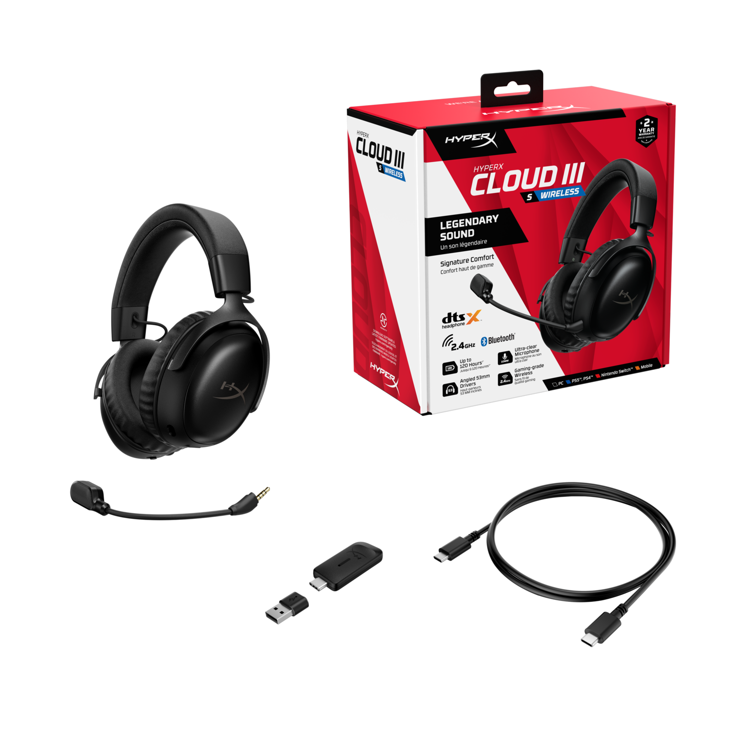 Casque et accessoires noirs. Boîte de casque avec une image de casque noir.