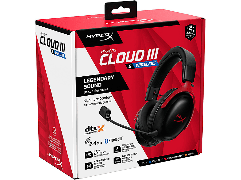 Thumbnail - HYPERX Cloud III S, Over-ear Gaming Headset Bluetooth Schwarz, Rot
