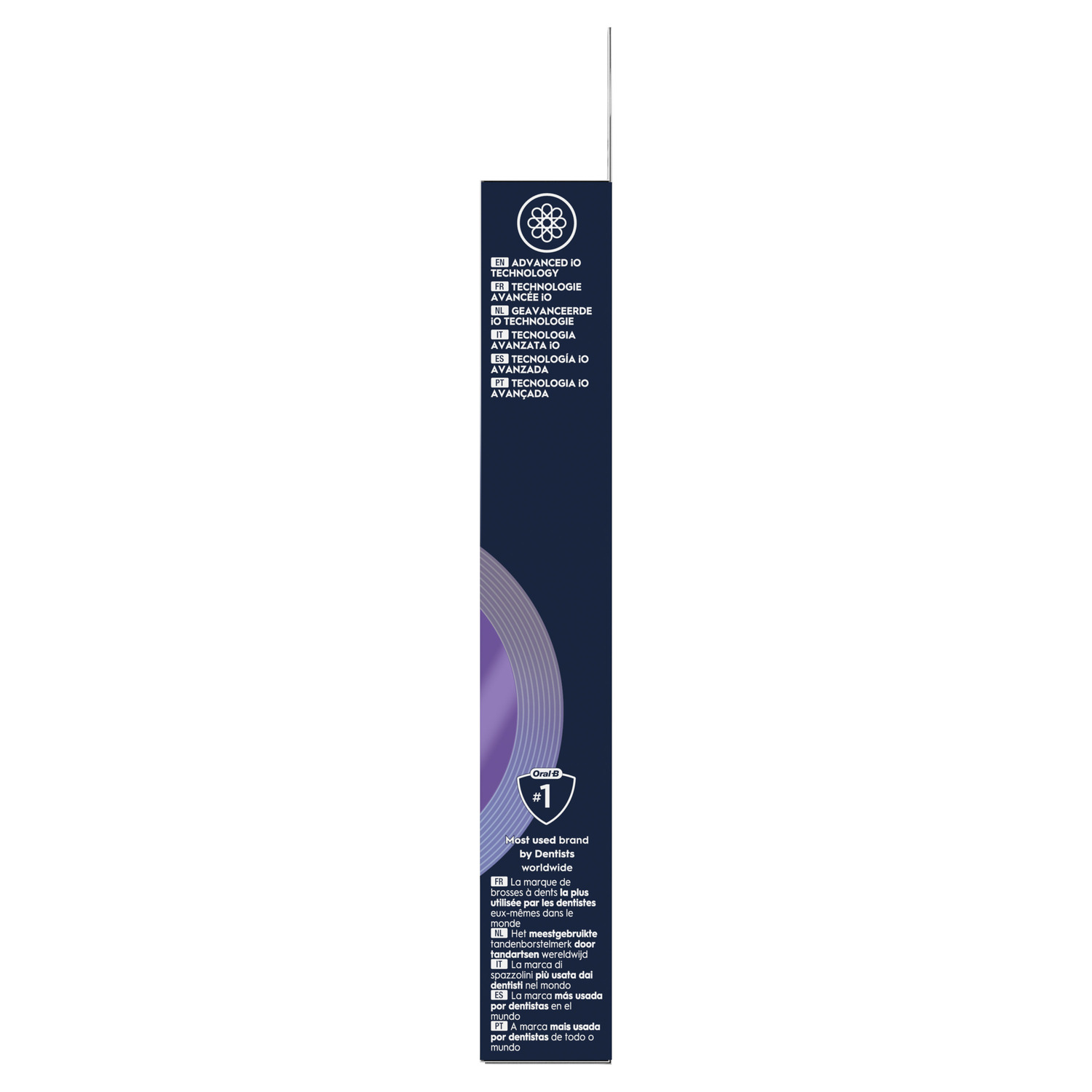 Packaging with text about advanced IO technology and product branding.