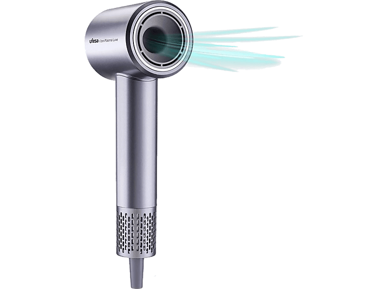 Secador - Ufesa BLDC Ion-Plasma Luxe, 1600 W, 3 Temperaturas + Aire Frío, 2 Velocidades, Difusor Incluido, Secado Ultra-rápido 110.000 rpm, Plata