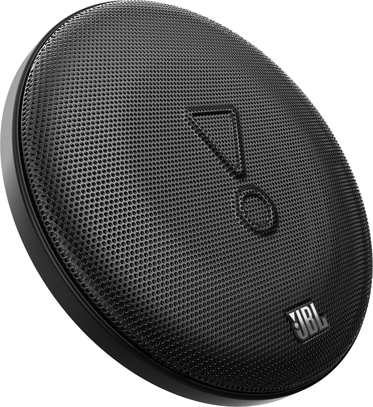 Haut-parleur JBL noir avec une surface perforée et un logo JBL visible.