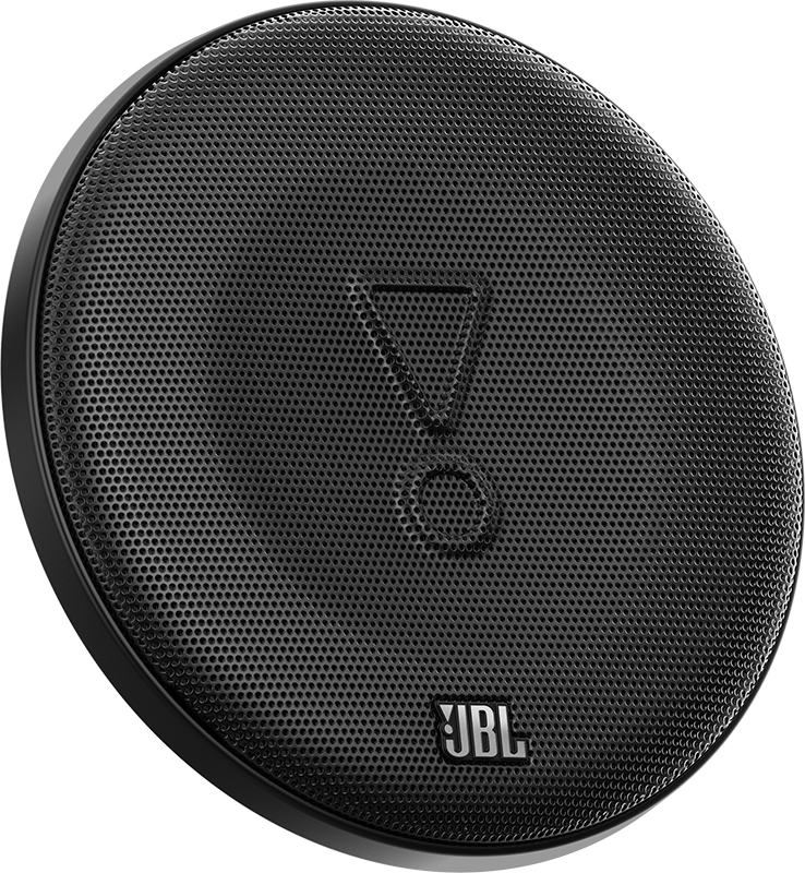 Haut-parleur JBL noir avec une surface perforée et un logo JBL visible.