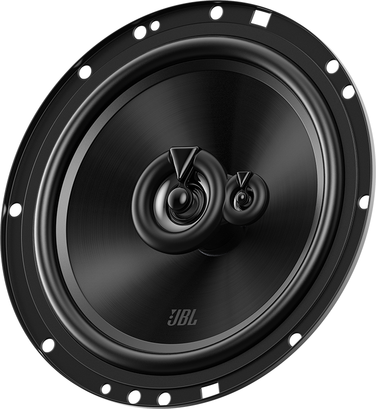Haut-parleur JBL noir avec tweeter central et grand cône.