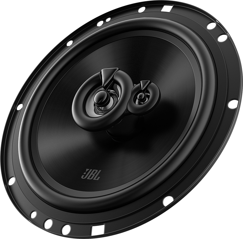 Haut-parleur JBL noir avec tweeter central et grand cône.