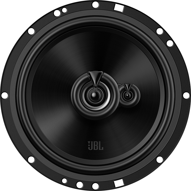 Haut-parleur JBL noir avec tweeter central et grand cône.