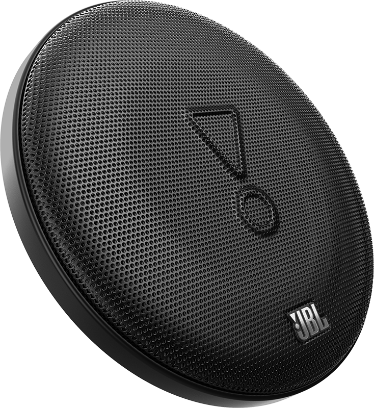 Haut-parleur JBL noir avec une grille et le logo JBL dessus.