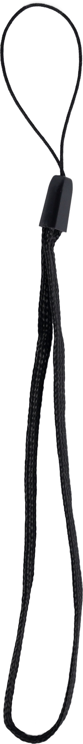 Dragonne noire avec boucle et connecteur noirs.