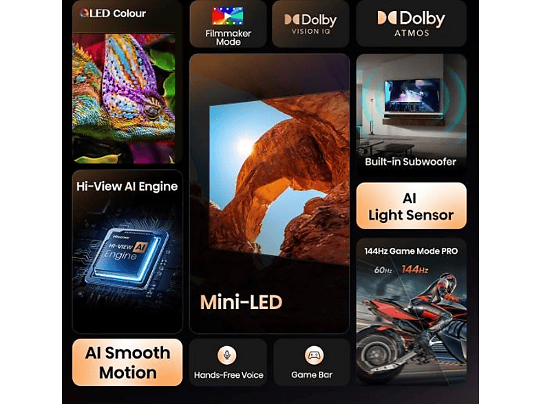 Hisense 85U7Q 85" Mini LED 144 Hz 4K Dolby Vison Atmos – zdjęcie 3