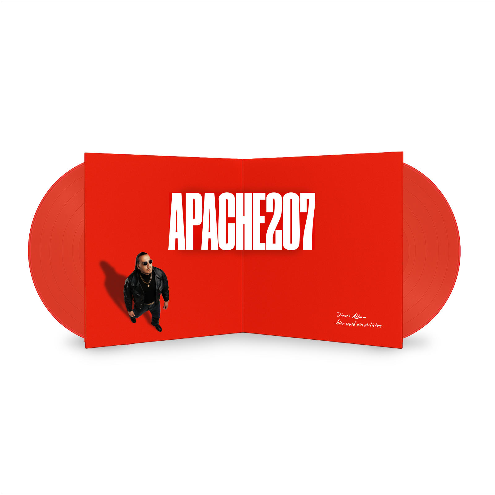 Albumcover mit Künstler Apache207 und Albumtitel 21 Gramm. Der Künstler trägt Sonnenbrille.