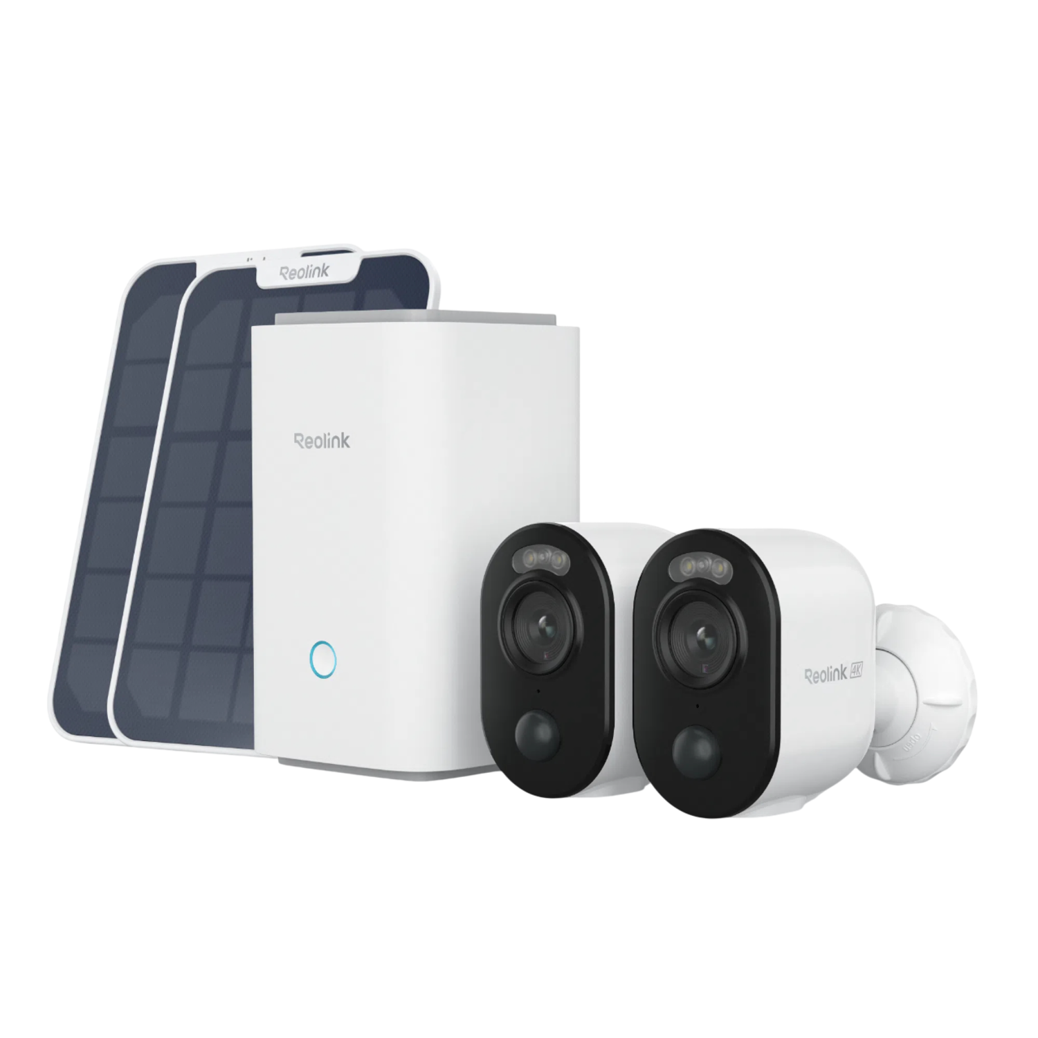 Reolink Bundle 2 X Argus B350 + Hub 1 Solar Panel Slimme Binnen- / Buitencamera Wit