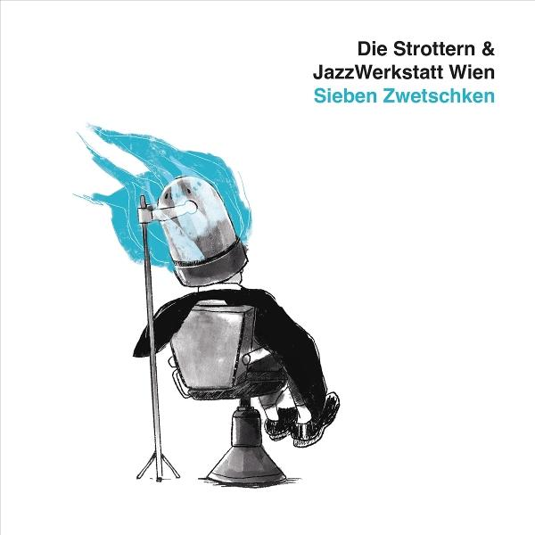 Illustration einer Figur, die auf einem Stuhl mit einem Mikrofon sitzt, mit Text auf Deutsch.