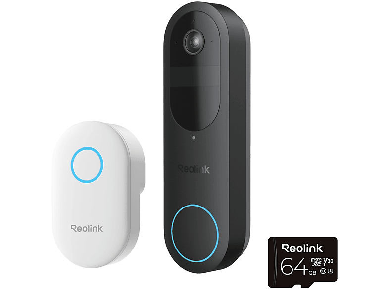 Reolink D340b Doorbell 2k Wireless Inc Chime+64gb Msd Slimme Deurbel