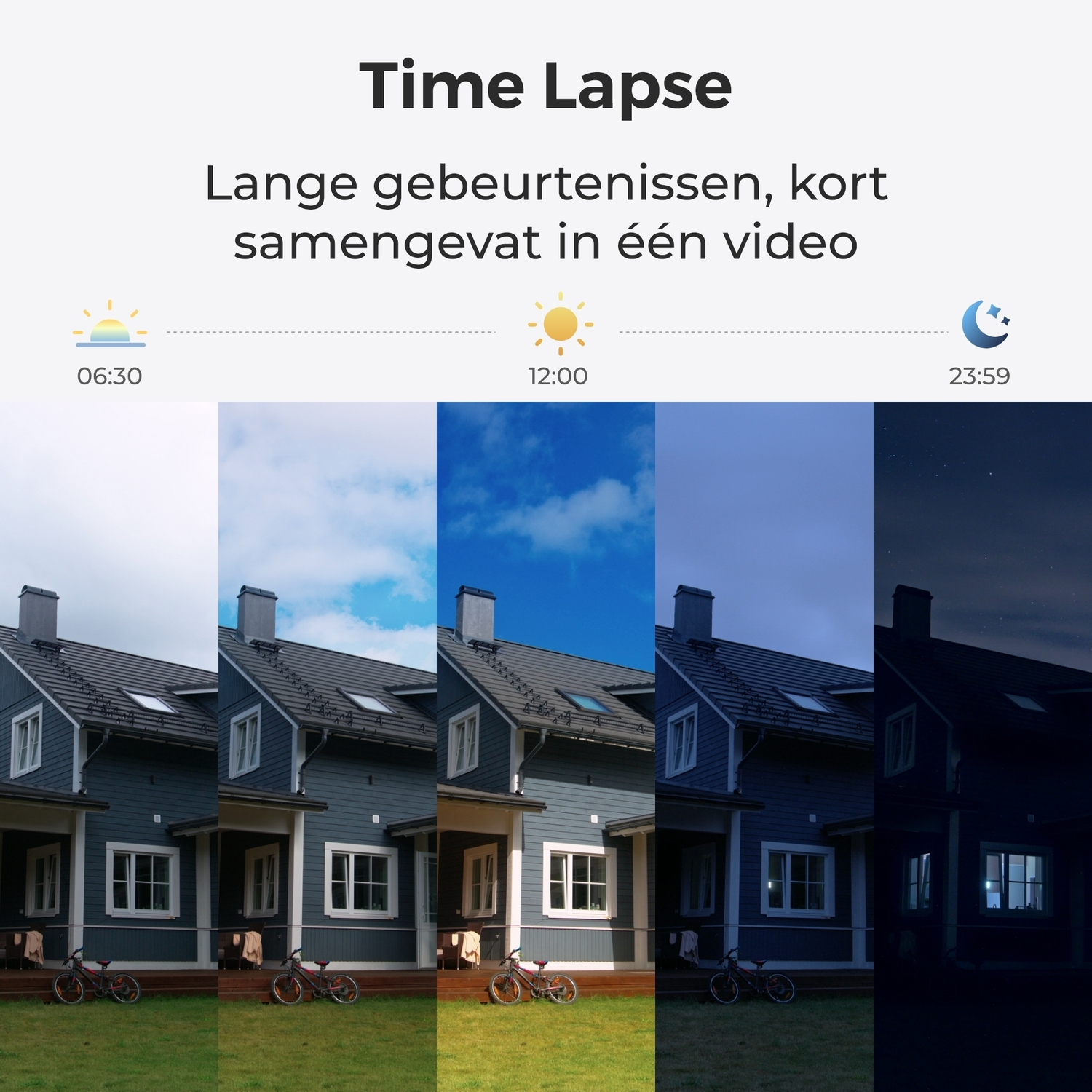 A house in different times of day.