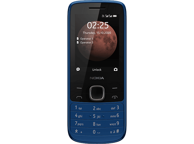 Móvil - Nokia 225, Azul, 128MB Capacidad Memoria, 64MB RAM, 1450mAh, S30+, 2.4” QVGA, Bluetooth, Radio, MP3
