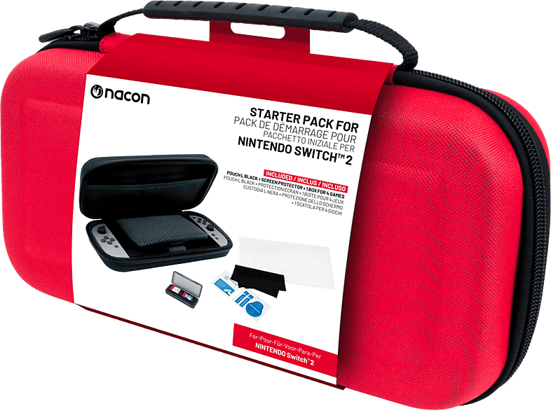NACON Nintendo Switch 2 Essential Pack Starter-Set, Rot