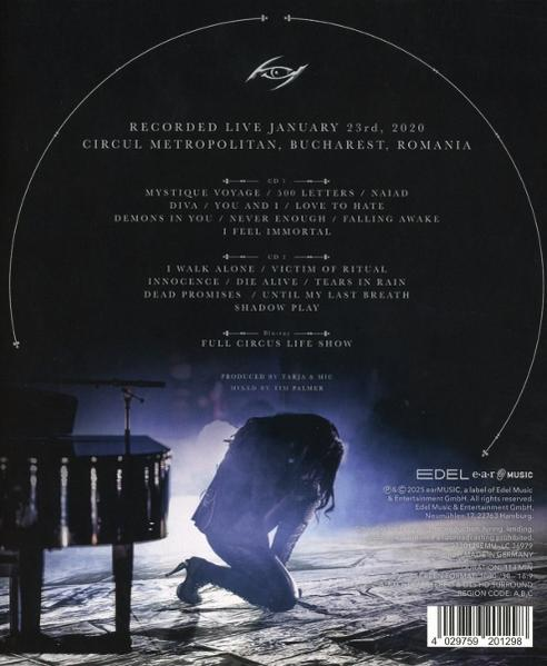 Tarja album hátulja, a dalok, a felvétel részletei és a közreműködők felsorolásával.