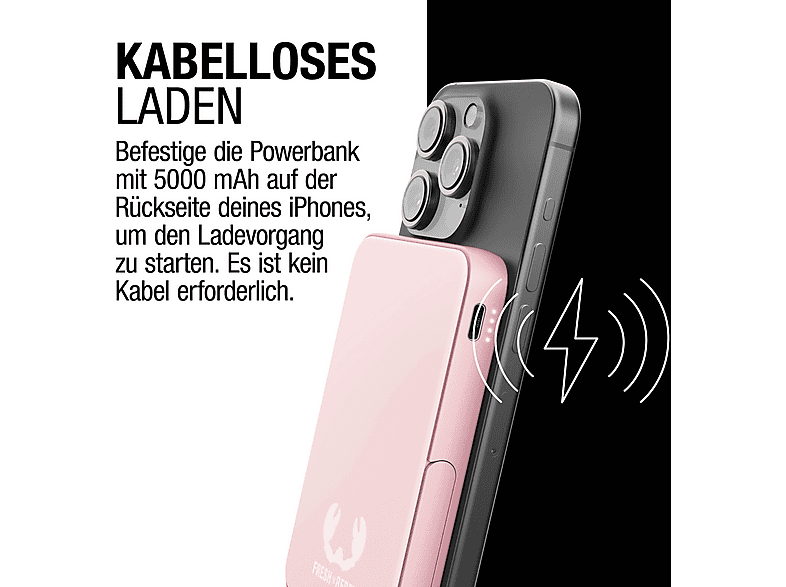 Thumbnail - FRESH N REBEL Wireless Magnetic Powerbank, MagSafe-kompatibel, PD 20W Schnellladung, tragbar, Powerbank 5000 mAh Pastell...