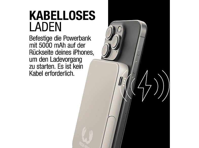 Thumbnail - FRESH N REBEL Wireless Magnetic Powerbank, MagSafe-kompatibel, PD 20W Schnellladung, tragbar, Powerbank 5000 mAh Silky S...