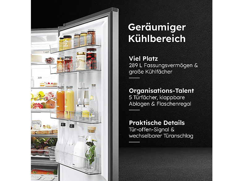 HAIER HDPW7620ANPK 2D 60 SERIE 7 PRO Kühlgefrierkombination (A, 409 l, 2050 mm hoch, Inox / Edelstahlfront)