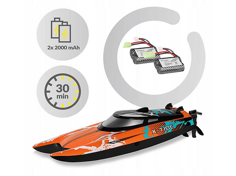 Łódź zdalnie sterowana OVERMAX X-Tide Pomarańczowy – zdjęcie 3