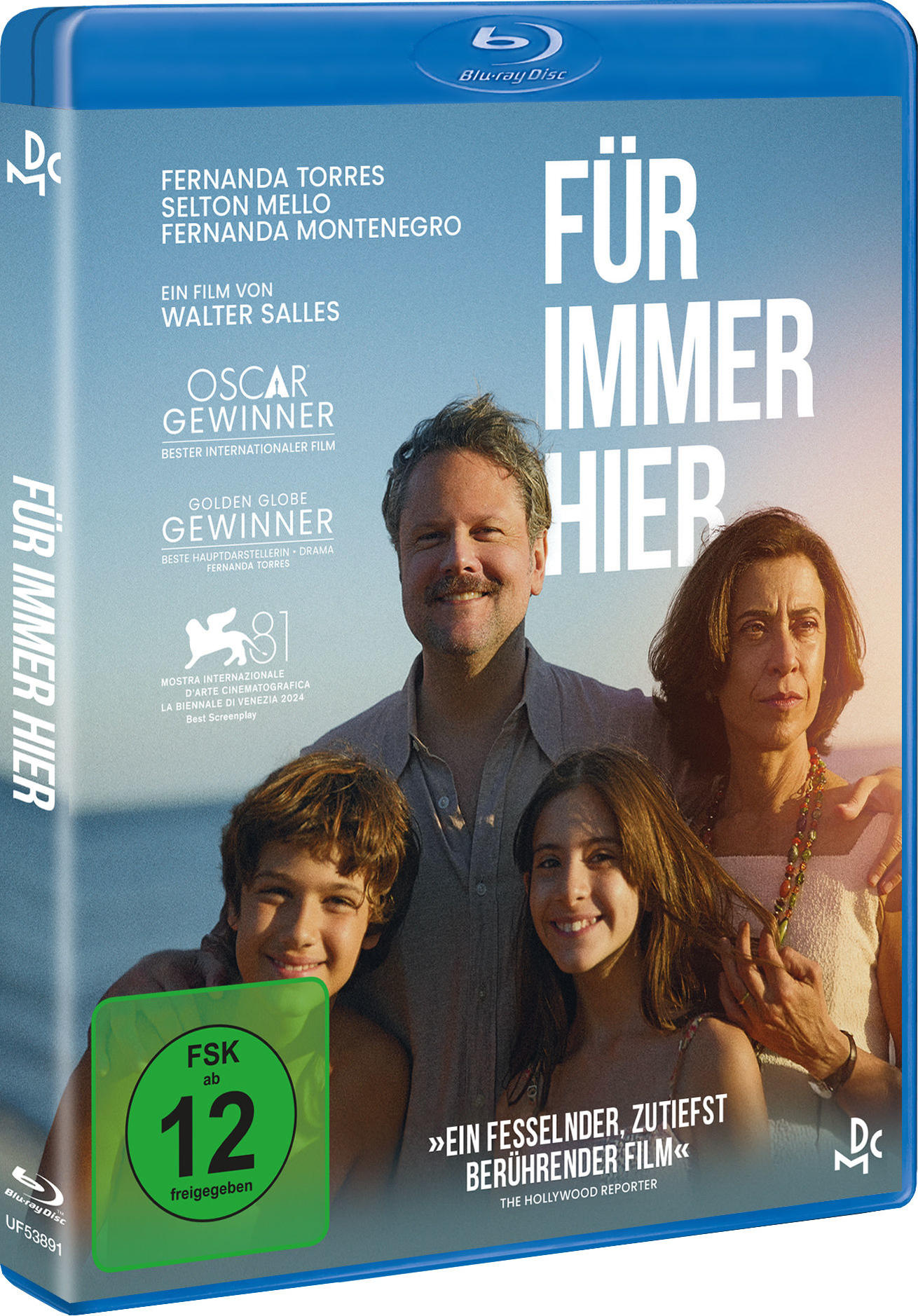 Blu-ray-Cover von 'Für Immer Hier' mit Familienporträt und Filmtitel.