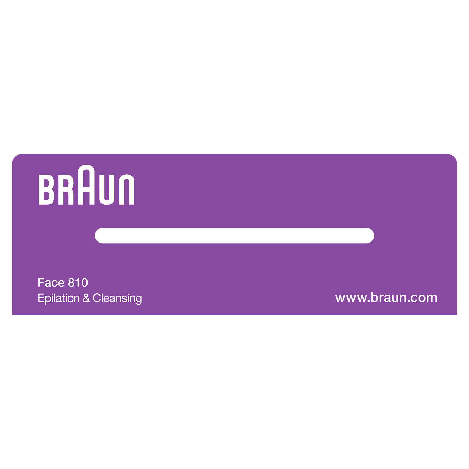 Une boîte violette avec le logo Braun et du texte.