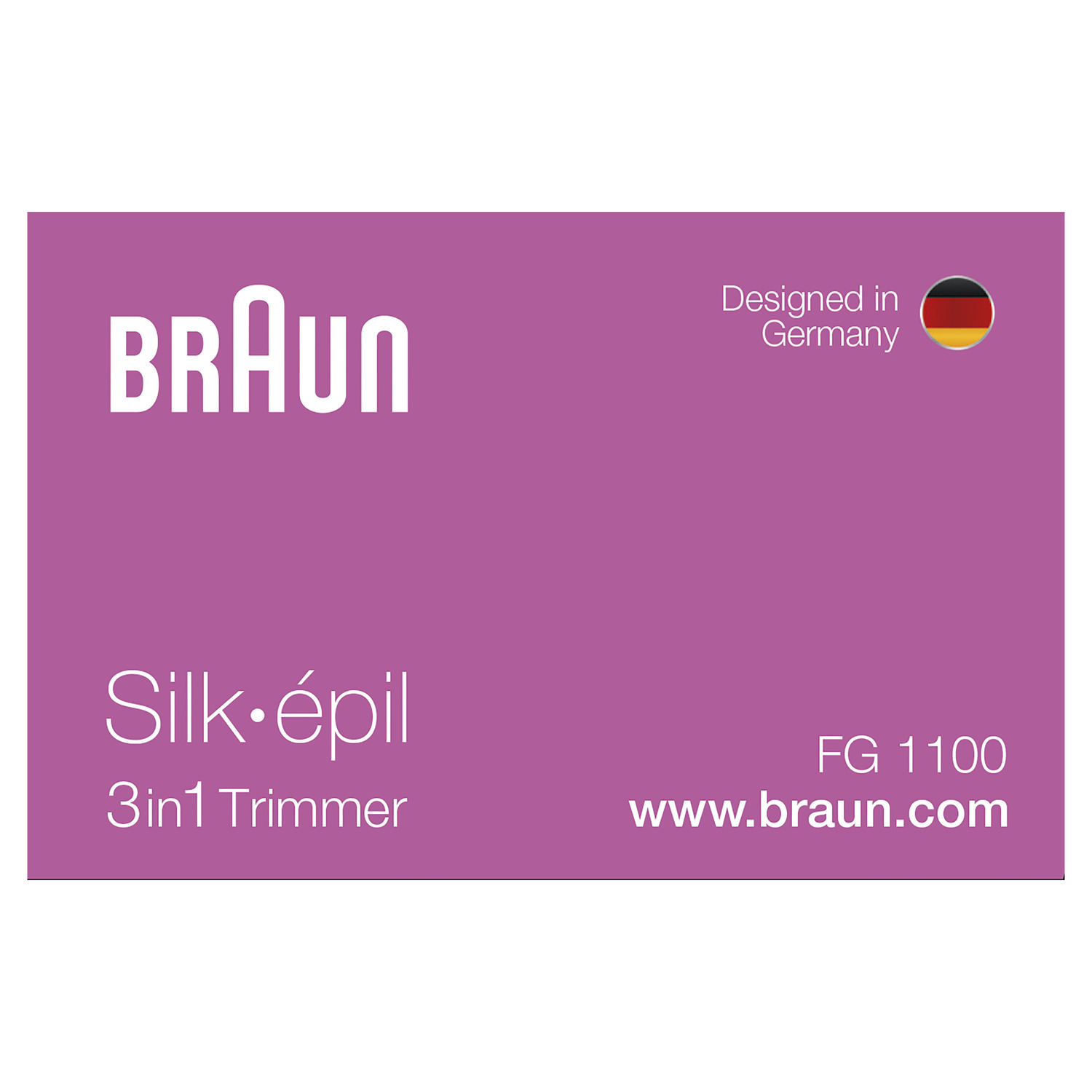 A pink box with the Braun logo and text, 