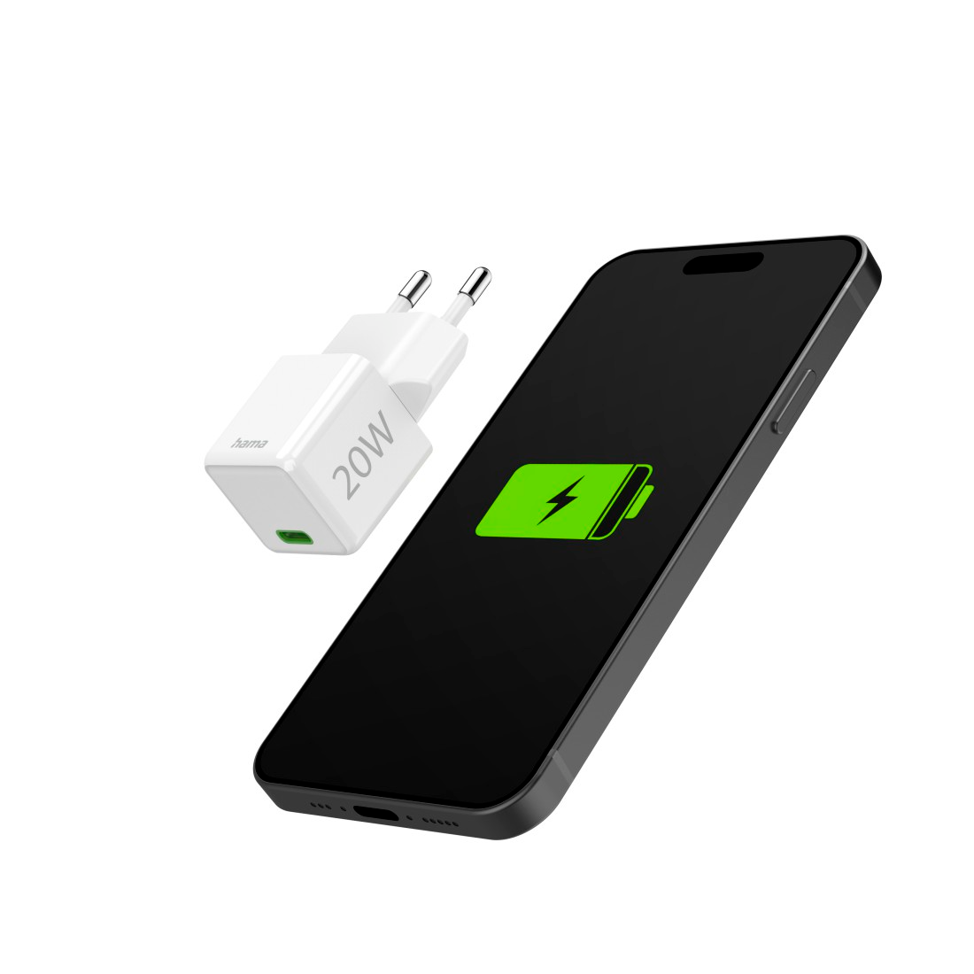 Telefon töltése Hama 20W töltővel.