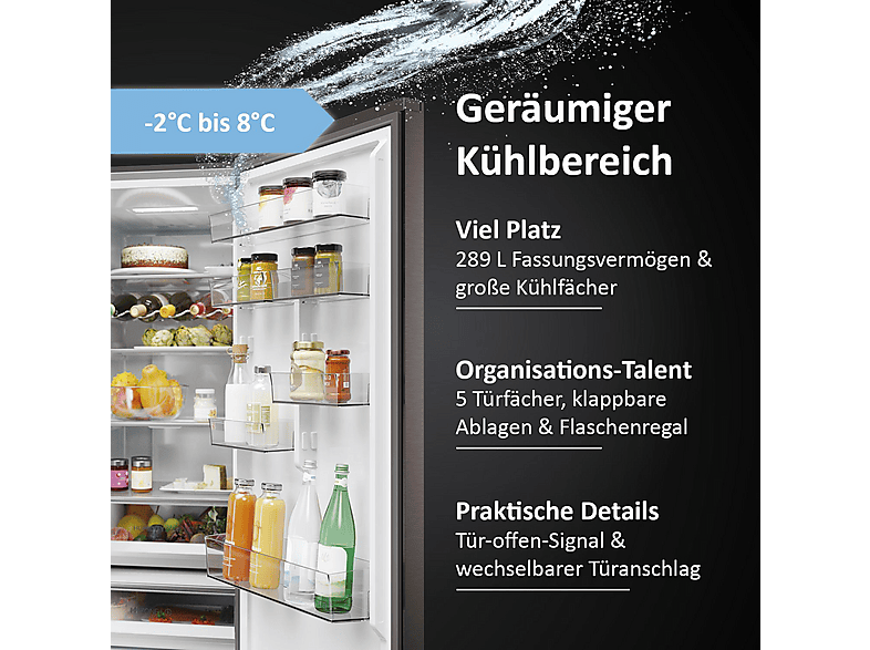 Thumbnail - HAIER HDPW5620ANPD 2D 60 SERIE 5 PRO Kühlgefrierkombination (A, 409 l, 2050 mm hoch, Dark Inox)