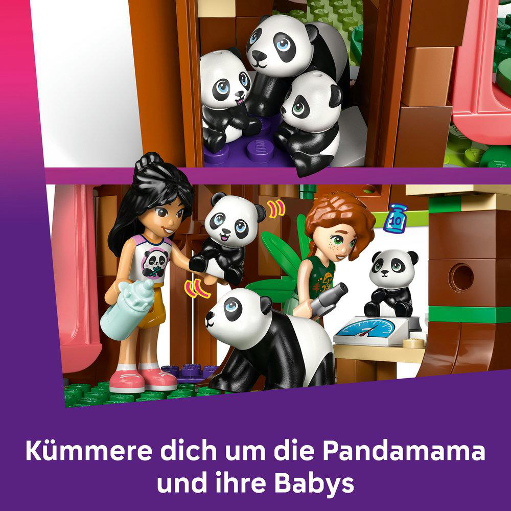 LEGO-Set mit Panda-Familie. Text: Kümmere dich um die Pandamama und ihre Babys.