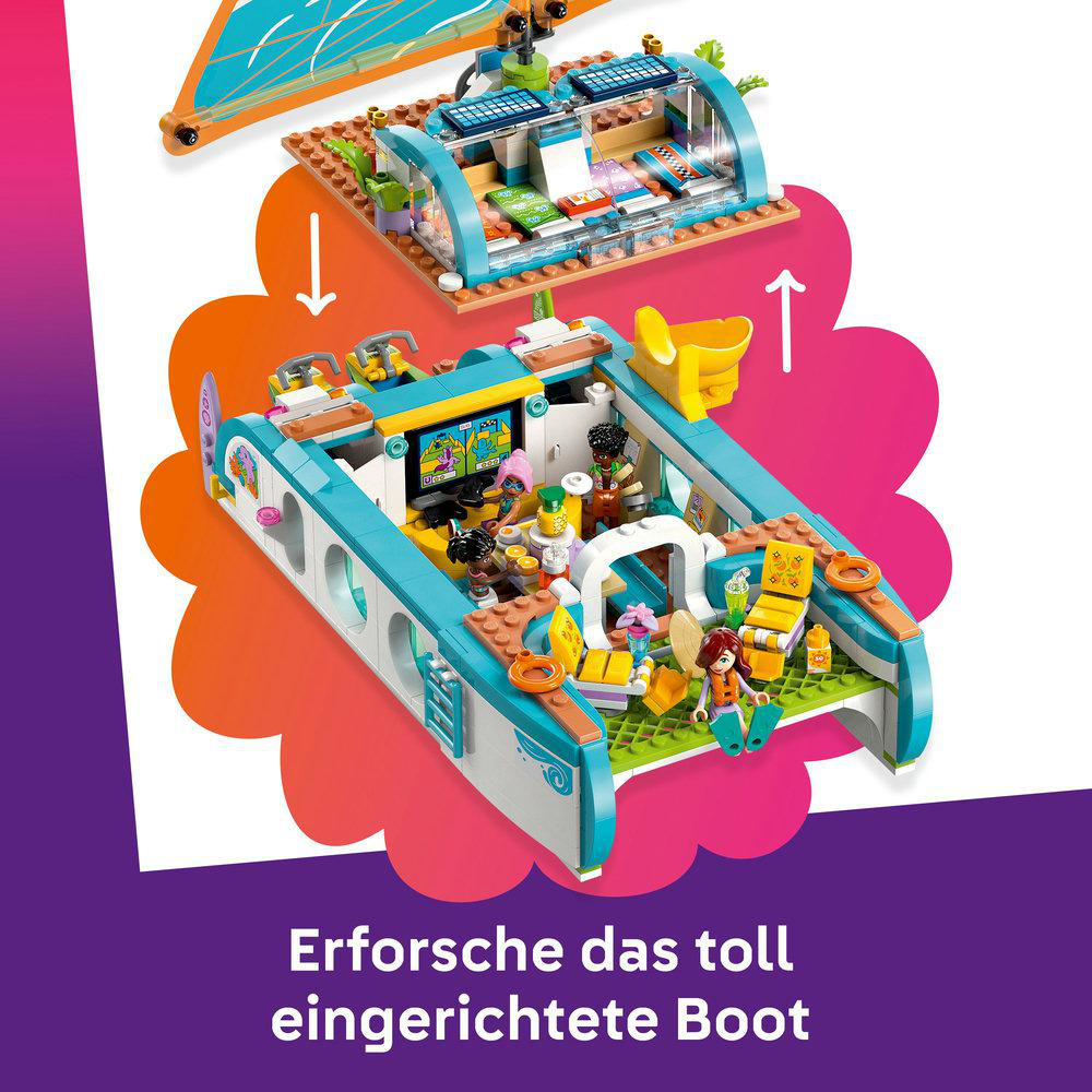LEGO Friends Segelboot-Spielzeug Szenen mit Figuren.