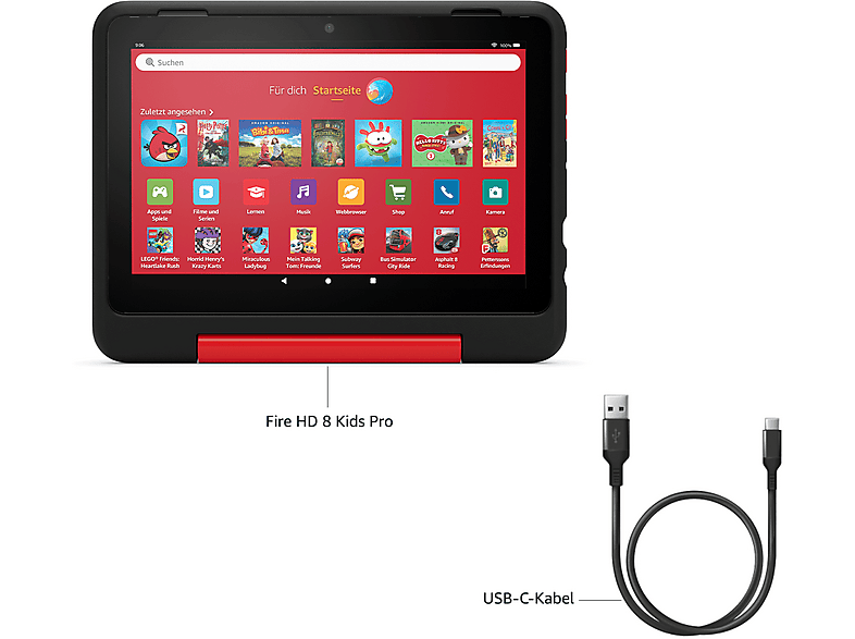 Thumbnail - AMAZON Fire HD 8 Kids Pro, Kinder Tablet, 32 GB, Zoll, Jungle Cat