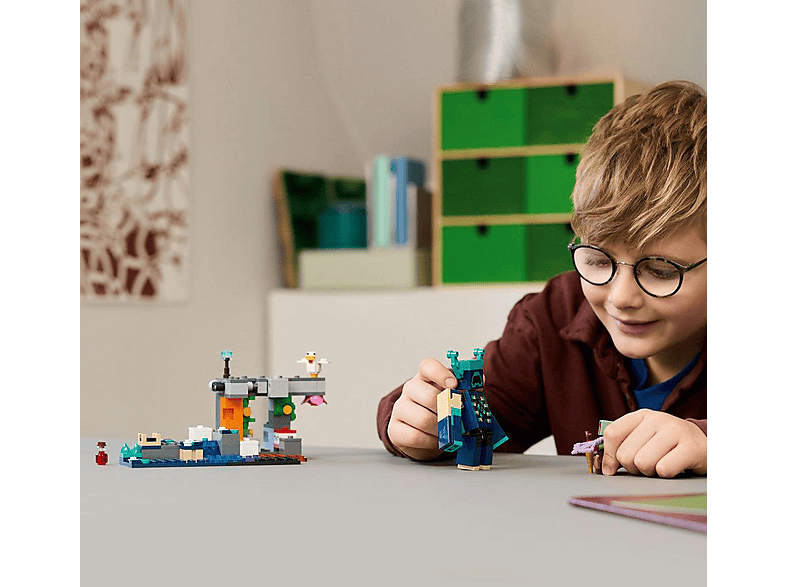 LEGO Minecraft 21274 Begegnung mit dem Wächter Bausatz, Mehrfarbig