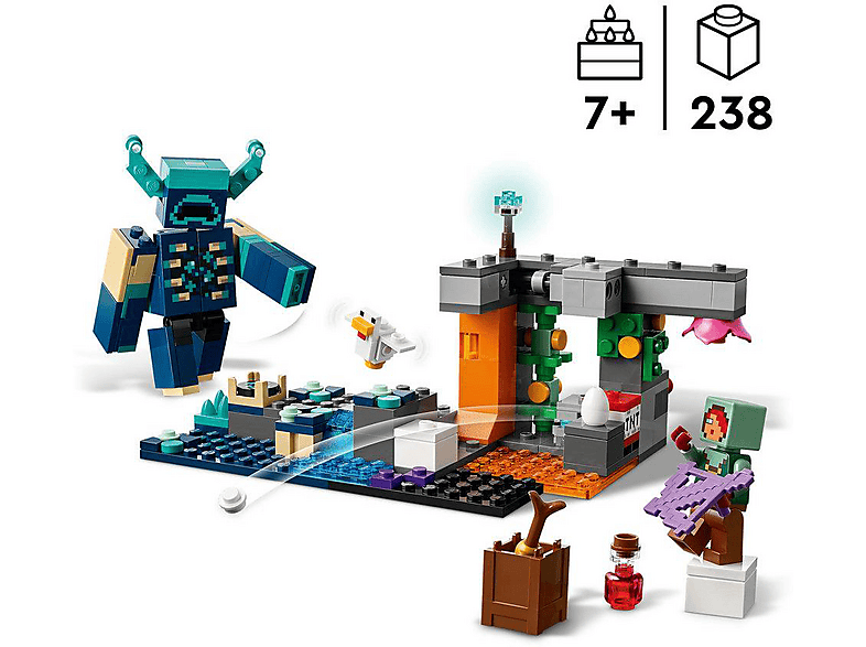 LEGO Minecraft 21274 Begegnung mit dem Wächter Bausatz, Mehrfarbig