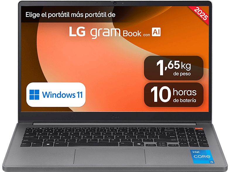LG 15U50T-G.AA56B, 15.6 Full-HD, Intel® Core™ i5-1334U, 16 GB RAM, 512 SSD, Iris® Xᵉ, W11H (64 Bit), Plateado
