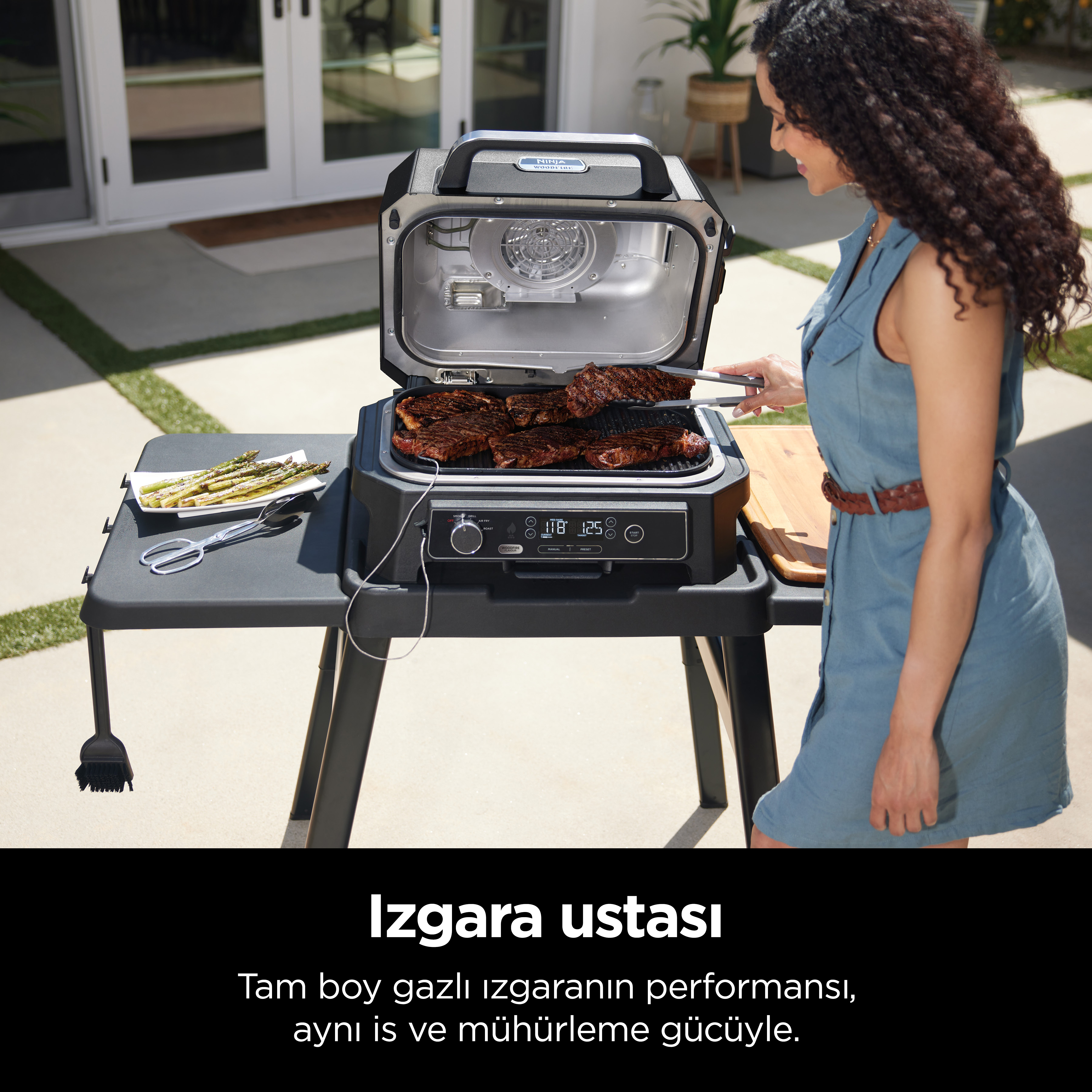 NINJA Woodfire Pro XL Electric BBQ Grill & Smoker Elektrikli