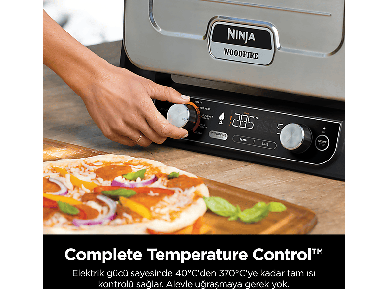 NINJA Woodfire Elektrikli Outdoor Fırın Artisan Pizza Maker ve BBQ