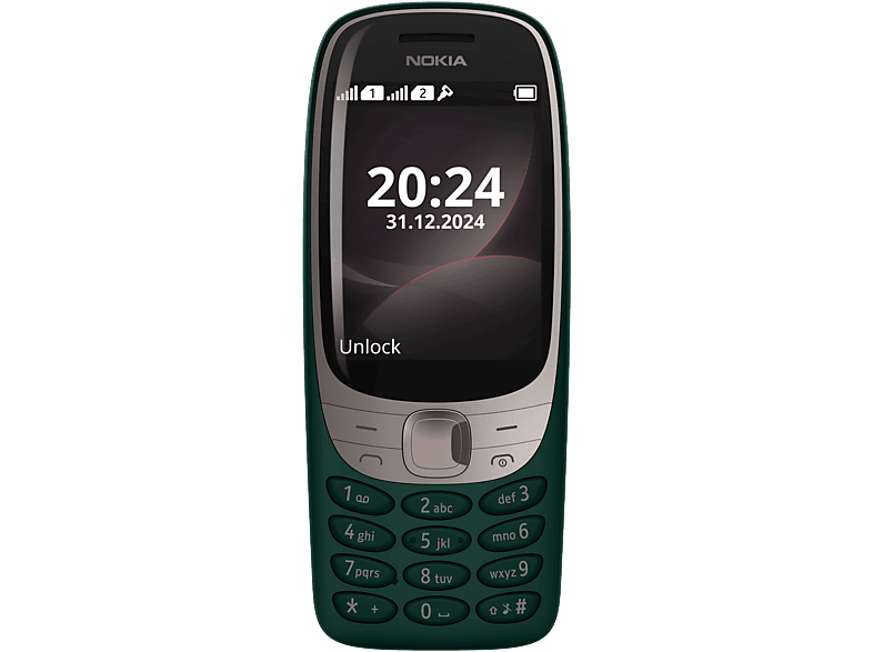 Móvil - Nokia 6310, Verde, 16MB Capacidad Memoria, 8MB RAM, 1450mAh, S30+, IPS, 2.8” QVGA, Bluetooth, Radio,