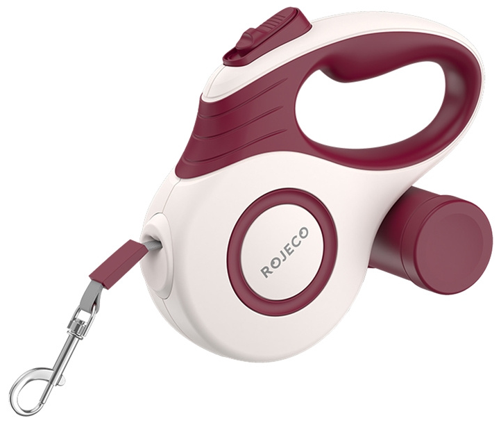 ROJECO A12 5M automata behúzható kutyapóráz, 5 méter, piros