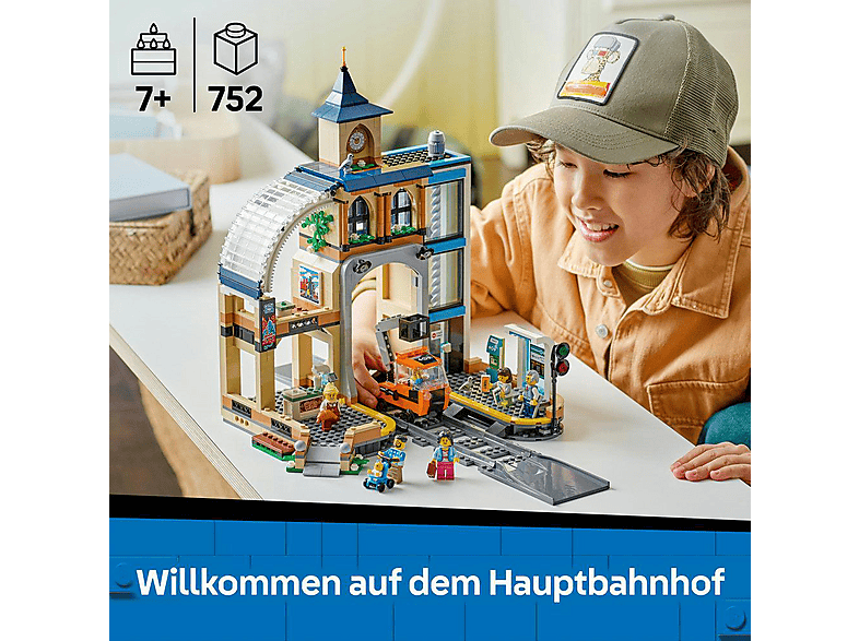 LEGO City 60469 Hauptbahnhof Bausatz, Mehrfarbig