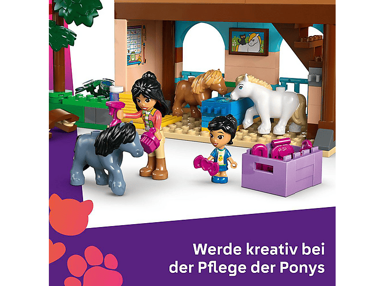 LEGO Friends 42654 Ponyhof & Stall Bausatz, Mehrfarbig