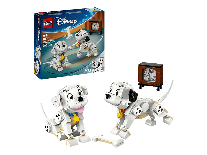 Lego Disney Classic 43271 Die Welpen Lucky und Penny aus 101 Dalmatiner Bausatz, Mehrfarbig