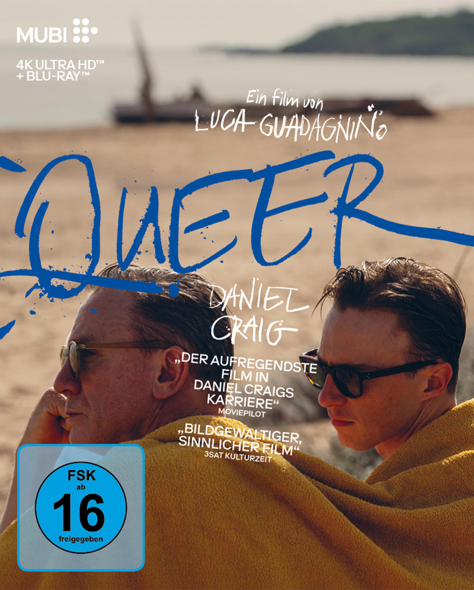 Zwei Männer auf dem Cover, einer mit Sonnenbrille und Handtuch. Das Wort "Queer" ist prominent, Daniel Craigs Name.