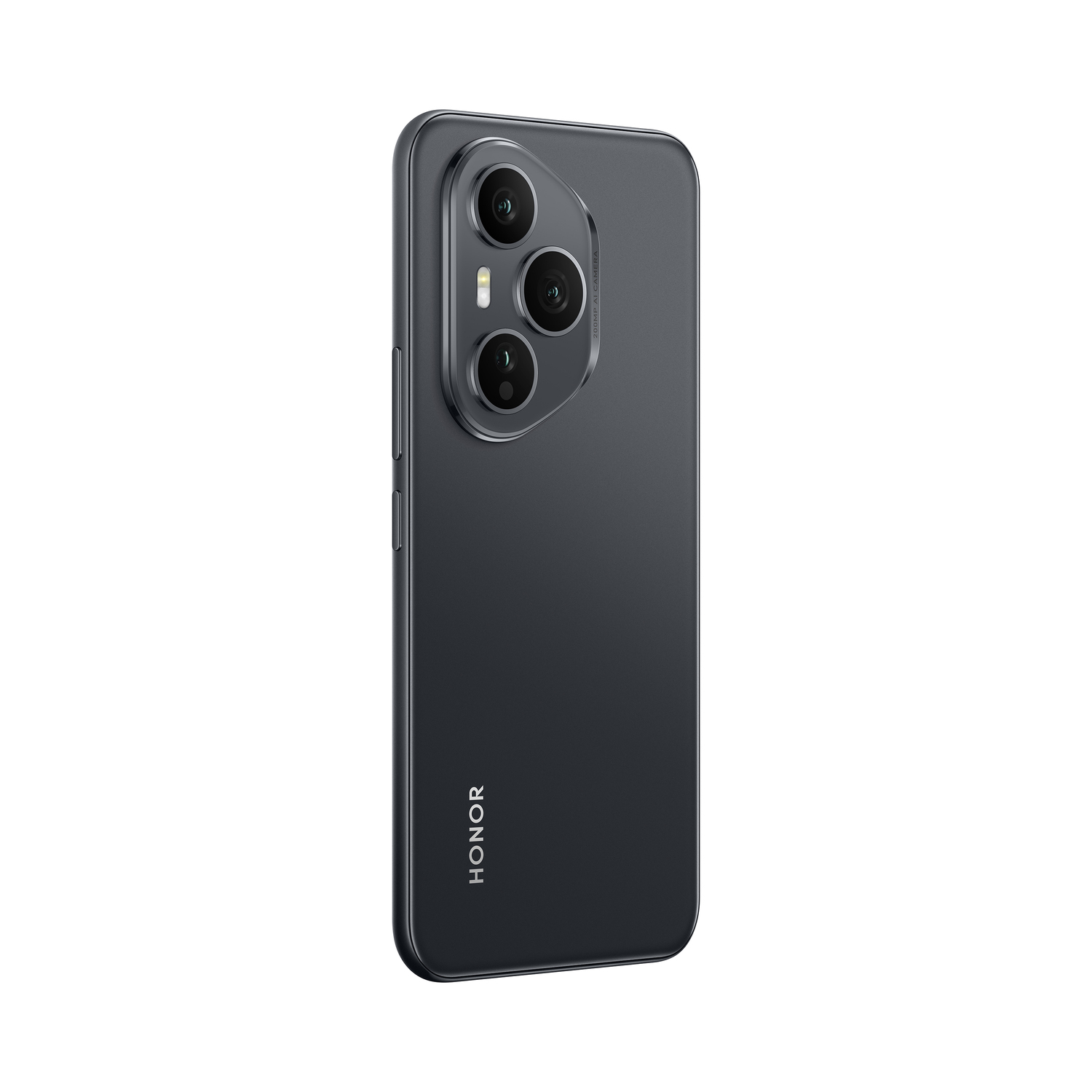 Dark gray phone back view. Triple camera and Honor logo are visible.