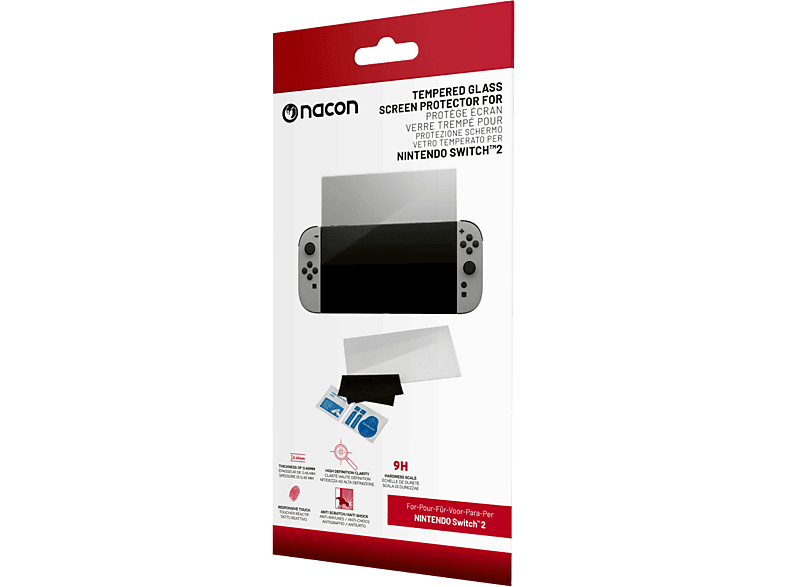 NACON Nintendo Switch 2 Tempered Glass Screen Protector Bildschirmschutz, Transparent