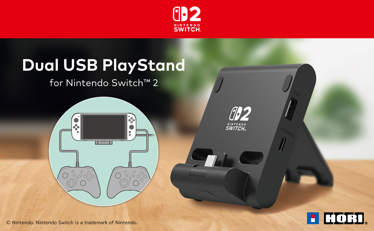 Supporto nero per Nintendo Switch con un diagramma che mostra Switch e controller collegati.