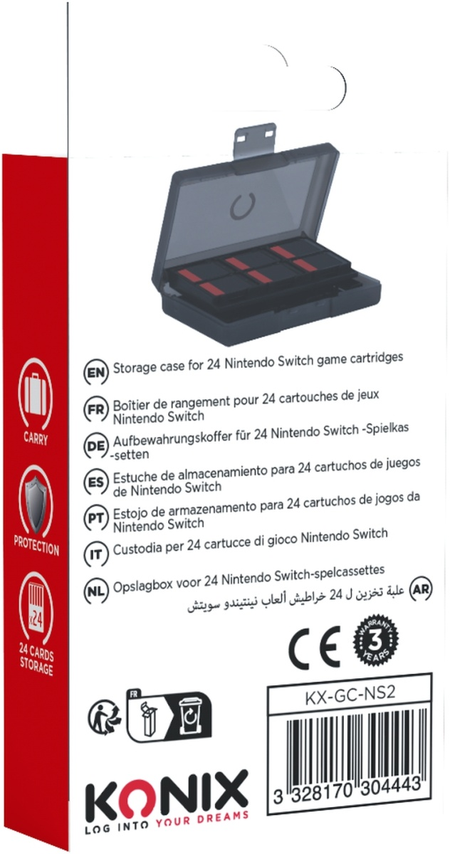 Dos d'un emballage d'étui à cartouches, montrant l'étui avec les cartouches et les détails du produit.
